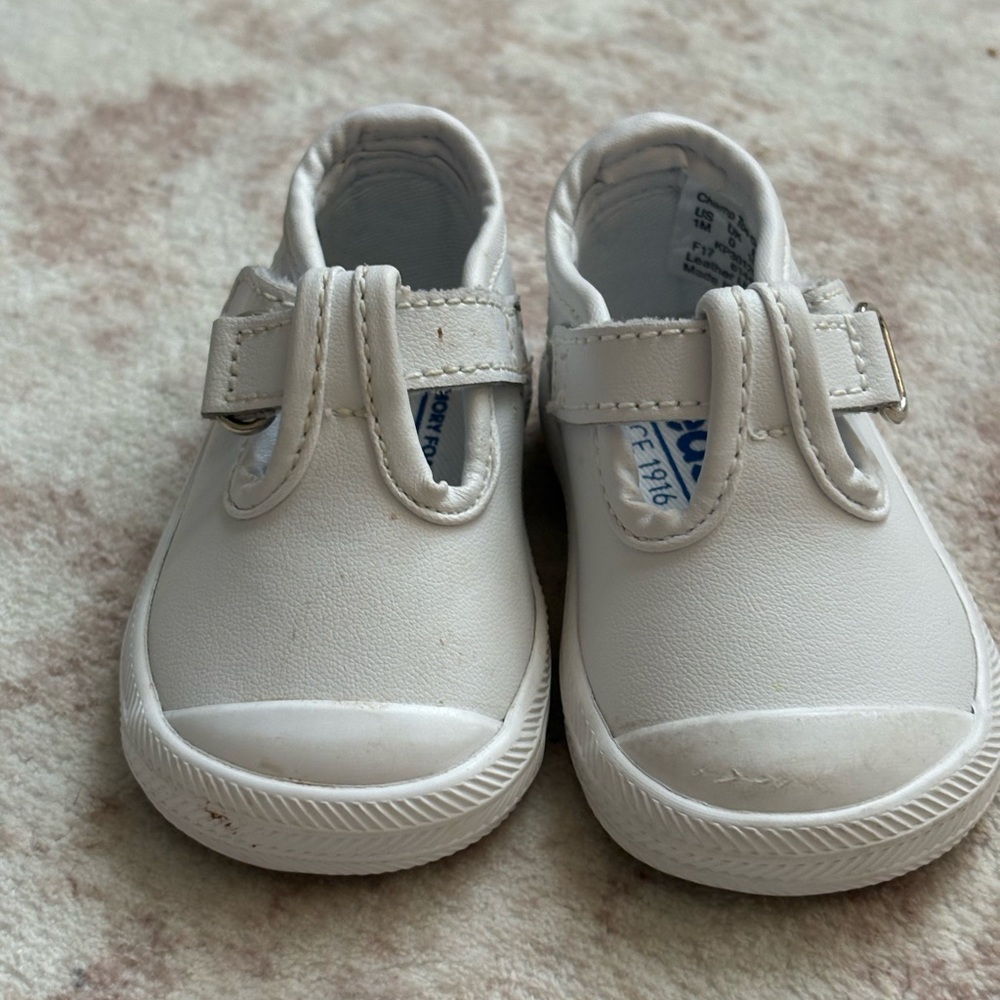Keds White Kids T-Strap Sneakers